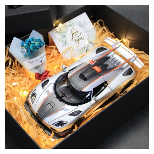 ZHRDWE Modellauto Metall 1:24 Für Koenigsegg Sammeln Ornament Legierung Druckguss Auto Erwachsene Audiophile Junge Geschenk(Gray) von ZHRDWE