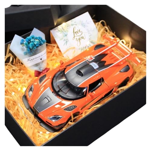ZHRDWE Modellauto Metall 1:24 Für Koenigsegg Sammeln Ornament Legierung Druckguss Auto Erwachsene Audiophile Junge Geschenk(Orange) von ZHRDWE