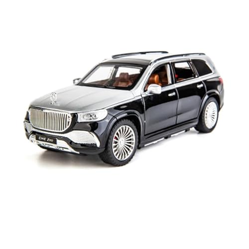 ZHRDWE Modellauto Metall 1:24 Für Maybach GLS GLS600 Legierung Luxy Druckguss Metall Spielzeug Fahrzeuge Auto Modell Sound Spielzimmer Outdoor Spaß Spielzeugauto(Black 1.) von ZHRDWE