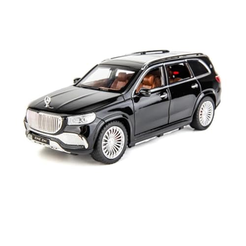 ZHRDWE Modellauto Metall 1:24 Für Maybach GLS GLS600 Legierung Luxy Druckguss Metall Spielzeug Fahrzeuge Auto Modell Sound Spielzimmer Outdoor Spaß Spielzeugauto(Black 2) von ZHRDWE