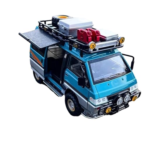 ZHRDWE Modellauto Metall 1:24 Für Mitsubishi Delica Legierung Auto Druckguss Metall Camping Fahrzeuge Modell Sound Und Licht Indoor Und Outdoor Gaming Spielzeugauto(Grün) von ZHRDWE
