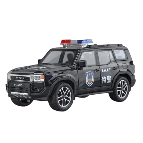 ZHRDWE Modellauto Metall 1:24 Für Polizei Toyota Land Cruiser LC250 Prado 2025 Off Road SUV Legierung Diecast Spielzeug Auto Modell Geschenk Freund Spielzeugauto(Schwarz) von ZHRDWE