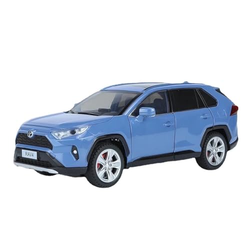 ZHRDWE Modellauto Metall 1:24 Für RAV4 SUVAlloy Diecast Modell Auto Spielzeug Sammler Sound Licht Geschenk Spielzeugauto(Blau) von ZHRDWE
