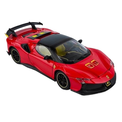 ZHRDWE Modellauto Metall 1:24 Für SF90 SF90XX Schwarz Rot Legierung Druckguss Modell Spielzeugauto Perfekt Für Spielen Oder Display Spielzeugauto(Rot) von ZHRDWE