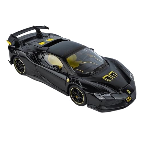 ZHRDWE Modellauto Metall 1:24 Für SF90 SF90XX Schwarz Rot Legierung Druckguss Modell Spielzeugauto Perfekt Für Spielen Oder Display Spielzeugauto(Schwarz) von ZHRDWE