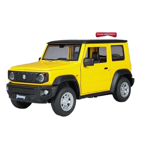 ZHRDWE Modellauto Metall 1:24 Für Suzuki Jimny Off Road SUV Legierung Druckguss Modell Fahrzeug Sound Licht Hobby Geburtstag Festival Tag Geschenk Spielzeugauto(Yellow) von ZHRDWE