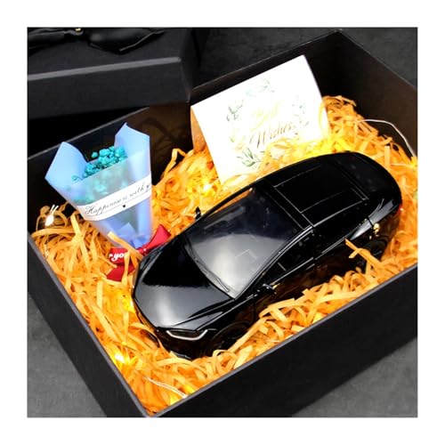 ZHRDWE Modellauto Metall 1:24 Für Tesla Model X Geschenkbox Druckgussauto Geburtstagssouvenir Valentinstag Weihnachts- Und Feiertagsgeschenke(Schwarz) von ZHRDWE