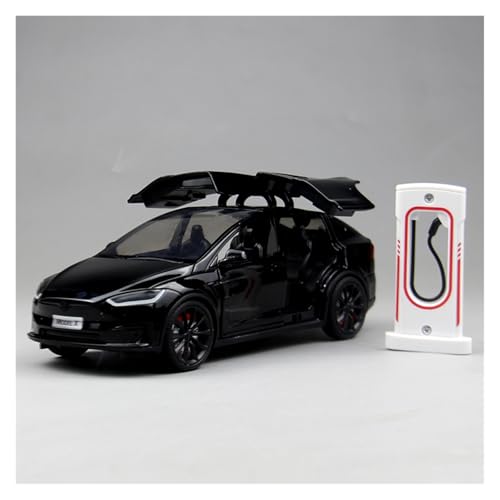 ZHRDWE Modellauto Metall 1:24 Für Tesla Model X Legierung Modell Auto Spielzeug Jungen Indoor Und Outdoor Spiel Autos Bastler Geschenk(Schwarz) von ZHRDWE