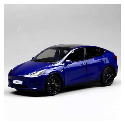 ZHRDWE Modellauto Metall 1:24 Für Tesla Model Y Diecast Metall Spielzeug Fahrzeuge Modell Auto Jungen Indoor Und Outdoor Spiel Autos(Blau) von ZHRDWE