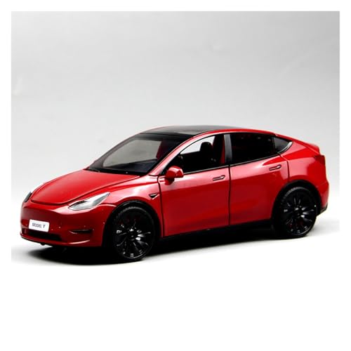 ZHRDWE Modellauto Metall 1:24 Für Tesla Model Y Diecast Metall Spielzeug Fahrzeuge Modell Auto Jungen Indoor Und Outdoor Spiel Autos(Rot) von ZHRDWE