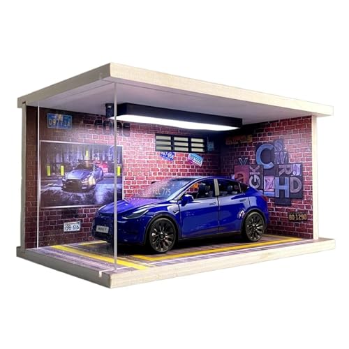 ZHRDWE Modellauto Metall 1:24 Für Tesla Model Y Druckguss-Autogarage-Vitrine Statische Ornamente Sammlung Fahrzeuggeschenke(Style 8) von ZHRDWE