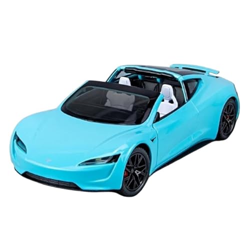 ZHRDWE Modellauto Metall 1:24 Für Tesla Sport Auto Spielzeug Modell Legierung Druckguss Sound Licht Fahrzeug Spielzeug Urlaub Geschenke Spielzeugauto(Blau) von ZHRDWE