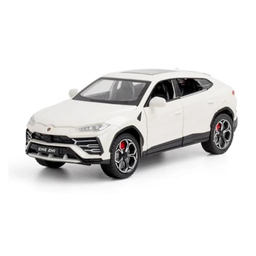 ZHRDWE Modellauto Metall 1:24 Für Urus SUV Gelb Schwarz Weiß Druckgussmetallmodell Spielzeugauto Sound Licht Geschenk Für Jungen Und Jugendliche Spielzeugauto(White) von ZHRDWE
