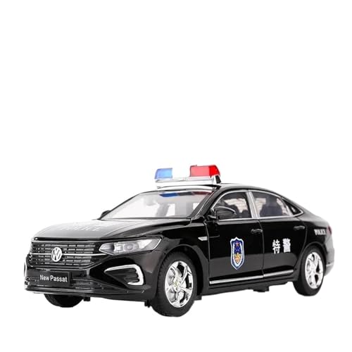 ZHRDWE Modellauto Metall 1:24 Für Volkswagen Passat Polizeiauto Legierung Druckguss Sound Licht Fahrzeug Spielzeug Spielzeugauto(Schwarz) von ZHRDWE