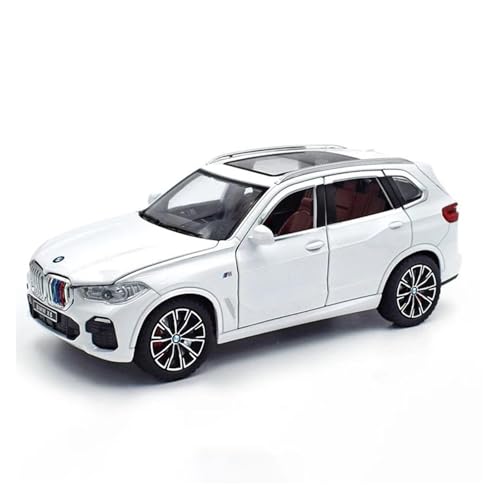 ZHRDWE Modellauto Metall 1:24 Für X5 SUV Legierung Druckguss Spielzeug Fahrzeuge Auto Modell Sound Und Licht Pull Back Spielzeug Indoor Und Outdoor Gaming Spielzeugauto(White) von ZHRDWE