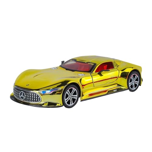 ZHRDWE Modellauto Metall 1:24 Vision GT Druckgussmodell Legierung Sound Und Licht Trolley Auto Desktop Ornament Junge Spielzeug Geschenk Spielzeugauto(Yellow) von ZHRDWE
