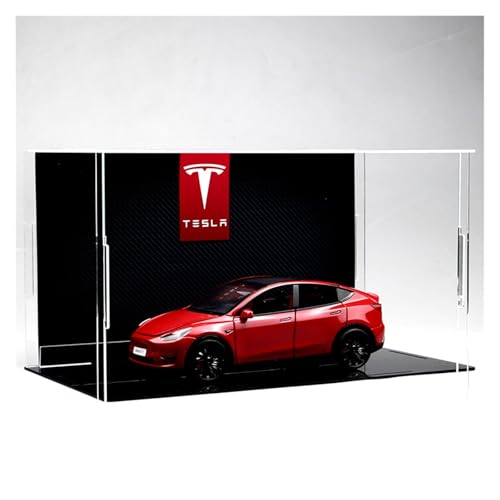 ZHRDWE Modellauto Metall 1:24 for Tesla Model Y Clear Acrylic Diecast Metal Model Car Toy Vehicles(Rot) von ZHRDWE