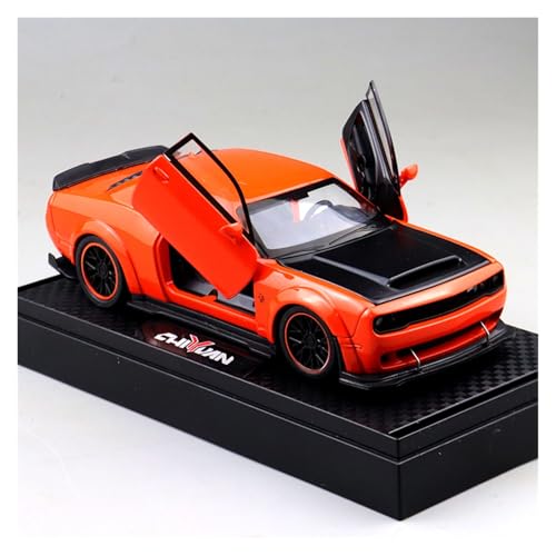 ZHRDWE Modellauto Metall 1:32 Für Dodge Challenger SRT Hellcat Redeye Muscle Vehicle Legierung Sportwagen Rennmodell Erwachsene Jungen Spielzeug(Orange) von ZHRDWE