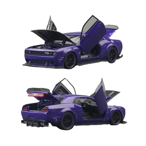 ZHRDWE Modellauto Metall 1:32 Für Dodge Challenger SRT Redeye Hellcat Modell Rennwagen Spielzeug Fahrzeug Indoor Und Outdoor Gaming Spielzeugauto(Purple) von ZHRDWE
