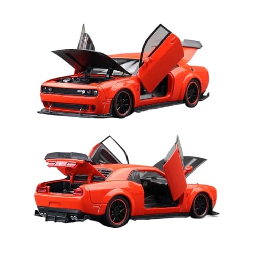 ZHRDWE Modellauto Metall 1:32 Für Dodge Challenger SRT Redeye Hellcat Modell Rennwagen Spielzeug Fahrzeug Indoor Und Outdoor Gaming Spielzeugauto(Rot) von ZHRDWE