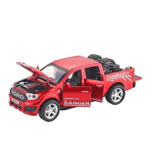 ZHRDWE Modellauto Metall 1:32 Für Ford F150 Off-Road Pickup Truck Polizei Metalllegierung Automodell Diecast Fahrzeug Spielzeug Simulation Spiel Geschenke Spielzeugauto(Rot) von ZHRDWE