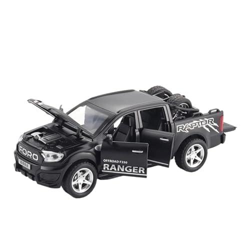 ZHRDWE Modellauto Metall 1:32 Für Ford F150 Off-Road Pickup Truck Polizei Metalllegierung Automodell Diecast Fahrzeug Spielzeug Simulation Spiel Geschenke Spielzeugauto(Schwarz) von ZHRDWE