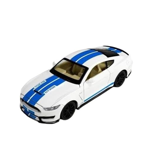 ZHRDWE Modellauto Metall 1:32 Für Ford Mustang Shelby GT350 Druckgussmodell Legierung Sound Pull Back Spielzeugauto Indoor Und Outdoor Gaming Spielzeugauto(White) von ZHRDWE