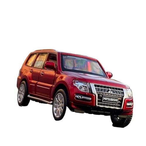 ZHRDWE Modellauto Metall 1:32 Für Mitsubishi Pajero Legierung Automodell Druckguss Spielzeugfahrzeuge Sound Licht Dynamische Interaktive Dekoration Geschenk Spielzeugauto(Rot) von ZHRDWE