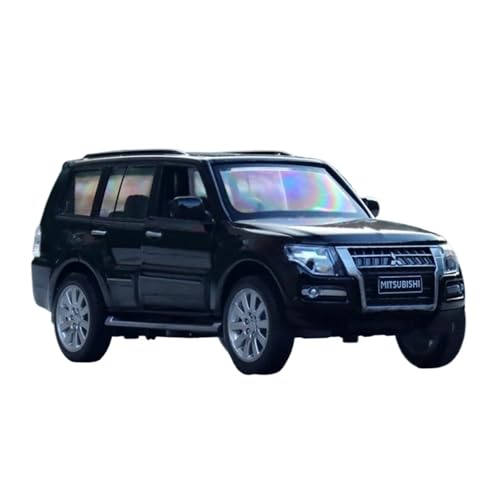ZHRDWE Modellauto Metall 1:32 Für Mitsubishi Pajero Legierung Automodell Druckguss Spielzeugfahrzeuge Sound Licht Dynamische Interaktive Dekoration Geschenk Spielzeugauto(Schwarz) von ZHRDWE