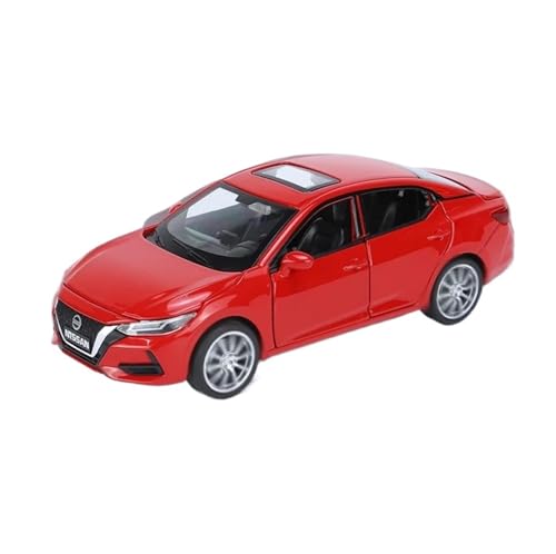 ZHRDWE Modellauto Metall 1:32 Für Nissan Sylphy Rot Schwarz Weiß Diecast Modell Auto Spielzeug Legierung Sound Licht Geschenk Spielzeugauto(Rot) von ZHRDWE