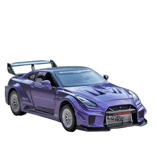 ZHRDWE Modellauto Metall 1:32 Für Skyline Ares Nissan GTR CSR2 Legierung Modell Auto Diecast Sound Licht Spielzeug Fahrzeuge Racing Spielzeugauto(Purple) von ZHRDWE