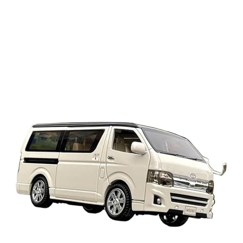 ZHRDWE Modellauto Metall 1:32 Für Toyota HIACE MPV Legierung Automodell Druckguss Spielzeugfahrzeuge Sound Licht Auto Dynamisches Interaktives Geschenk Spielzeugauto(White) von ZHRDWE