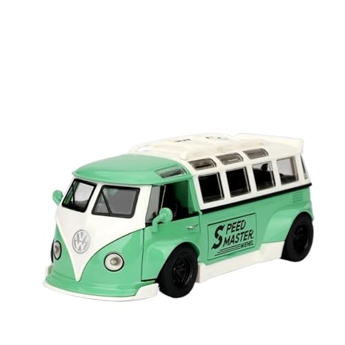 ZHRDWE Modellauto Metall 1:32 Für Volkswagen Bus T1 VW Legierung Metall Druckguss Auto Modell Fahrzeug Sammlung Urlaub Geschenke Spielzeugauto(Grün) von ZHRDWE