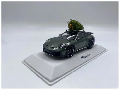 ZHRDWE Modellauto Metall 1:43 Für Dakar911 Weihnachtsausgabe Legierung Rennwagen Druckguss Metall Spielzeug Supercar Modell Sammlung Dekoration Spielzeugauto(Grün) von ZHRDWE