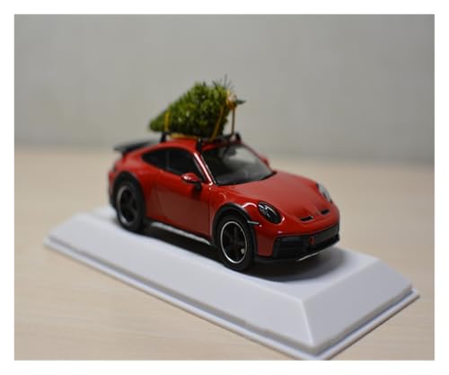 ZHRDWE Modellauto Metall 1:43 für Porsche 911 (992) Dakar 2022 Weihnachtsausgabe Rot Sammler Miniatur Auto Spielzeug Gedenkkunststücke von ZHRDWE