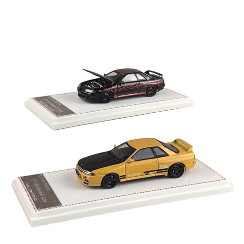 ZHRDWE Modellauto Metall 1:64 Für Nissan GT-R R32 Druckguss Metall Modell Spielzeug Van Fahrzeug Spielzeug Statische Ornamente Hobby Geschenke Spielzeugauto(Beige) von ZHRDWE