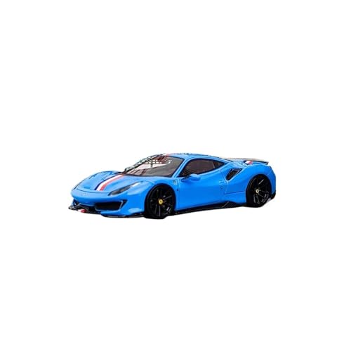 ZHRDWE Modellauto Metall 1:64 Für Novitec 488 Pista Miniatur Modell Auto Spielzeug Sammeln Computer Desktop Ornamente(Blau) von ZHRDWE
