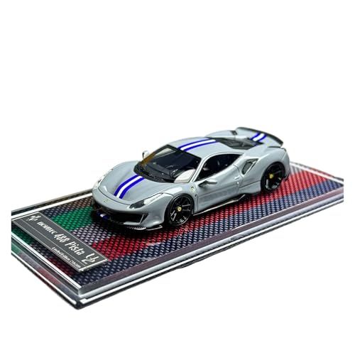 ZHRDWE Modellauto Metall 1:64 Für Novitec 488 Pista Miniatur Modell Auto Spielzeug Sammeln Computer Desktop Ornamente(Gray) von ZHRDWE