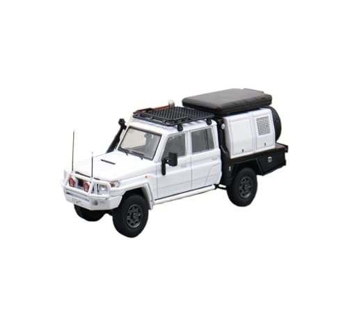 ZHRDWE Modellauto Metall 1:64 Für Toyota Landcruiser J70 Land Cruiser LC79 Pickup Camper Miniatur Metall Modell Auto Spielzeugauto(White) von ZHRDWE