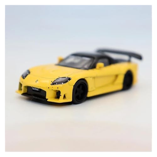 ZHRDWE Modellauto Metall Druckgussmetall 1:64 Für Mazda Rx-7 Widebody Fortune Sports Car Alloy Model Souvenir Collection(Yellow) von ZHRDWE