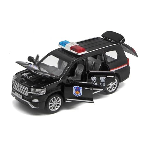 ZHRDWE Modellauto Metall Miniaturen 1:32 Für Toyota Cruiser Police SUV Aus Legierung, Offroad-MetalldruckgussmodellSpielzeugauto Spielzimmer Outdoor-Spaß Spielzeugauto(Schwarz) von ZHRDWE