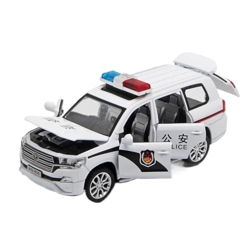 ZHRDWE Modellauto Metall Miniaturen 1:32 Für Toyota Cruiser Police SUV Aus Legierung, Offroad-MetalldruckgussmodellSpielzeugauto Spielzimmer Outdoor-Spaß Spielzeugauto(White) von ZHRDWE