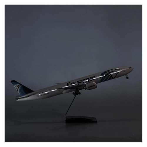 ZHRDWE Spielflugzeug 1:157 Für EgyptAir Airbus B777 Druckguss-Metallflugzeugmodell Für Erwachsene Luftfahrtflugzeug-Desktop-Kollektion Miniaturmodell(2: with lamp) von ZHRDWE