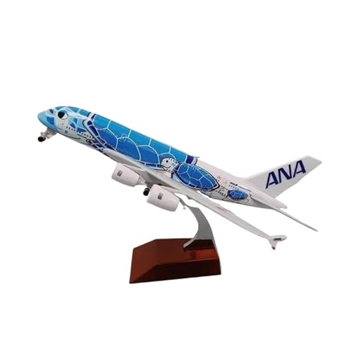 ZHRDWE Spielflugzeug 20CM Für ANA Meeresschildkröte Malerei Airbus A380 Air Airbus Metall Flugzeug Modell Büro Bar Dekoration Sammlung Spielzeug Miniaturmodell(Blau) von ZHRDWE