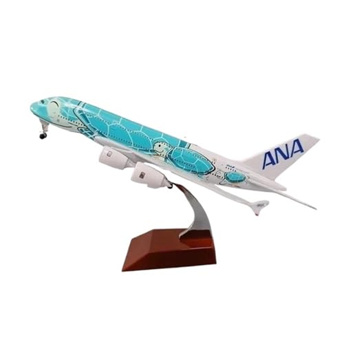 ZHRDWE Spielflugzeug 20CM Für ANA Meeresschildkröte Malerei Airbus A380 Air Airbus Metall Flugzeug Modell Büro Bar Dekoration Sammlung Spielzeug Miniaturmodell(Grün) von ZHRDWE