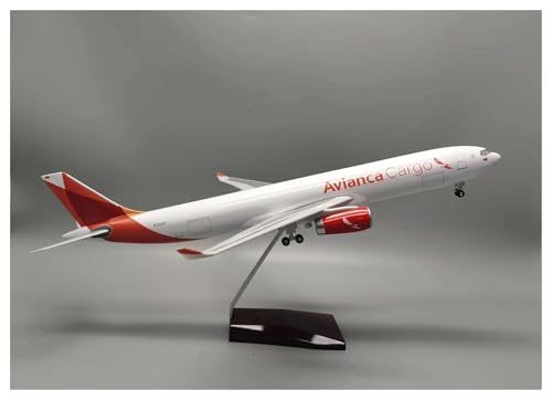 ZHRDWE Spielflugzeug 47 cm Für ColumbiaA330-Modellflugzeug Im Maßstab 1:43 Mit Halterung LED-Licht Statisches Metallornament Sammlungsanzeige Miniaturmodell(Color: with Light) von ZHRDWE