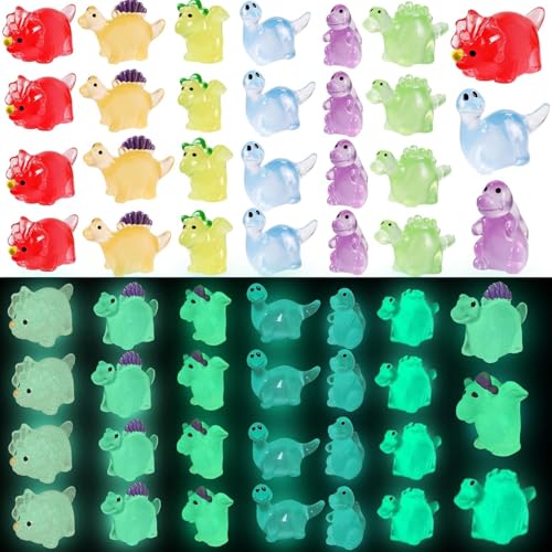 ZHRUOYAO 100 Stück Mini-Dinosaurier-Figuren, 6 Arten, kleine Harz-Dinosaurier-Spielzeug, Garten-Mini-Dinosaurier für Kuchendekoration von ZHRUOYAO