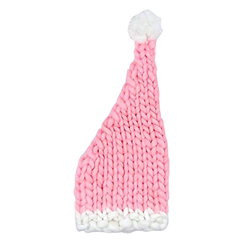 Strickgarn Mütze, Wollgarn, kreative handgestrickte Weihnachtsmütze, Mütze, Damen, Rosa, Einheitsgröße Strickgarn Mütze, Wollgarn, kreative handgestrickte Weihnachtsmütze, Mütze, Damen, Rosa, Einheitsgröße von ZHSH