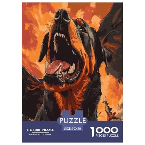 Doberman Puzzle 1000 Teile Schwer Puzzle Spielzeug Pädagogisches Spiel Impossible Herausforderungsspielzeug Für Erwachsene Und Kinder in Bewährter 70x50cm/1000pcs von ZHUICHENG