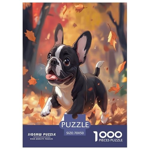 Französischer Bullhund Puzzle 1000 Teile Schwer Puzzle Spielzeug Pädagogisches Spiel Impossible Herausforderung Spielzeug Für Erwachsene Und Kinder in Bewährter 70x50cm/1000pcs von ZHUICHENG
